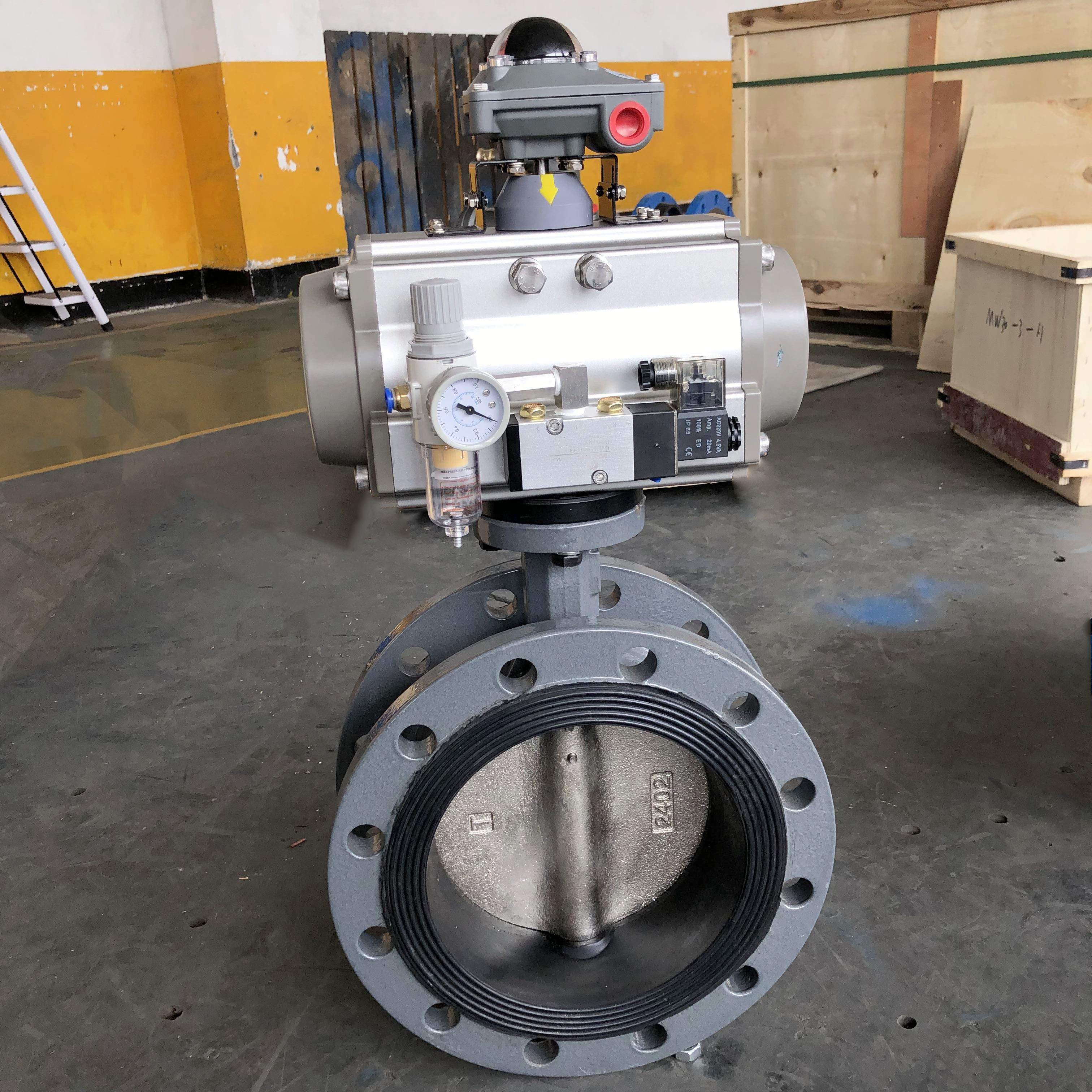 不銹鋼氣動dn200快裝蝶閥、粉體氣動蝶閥